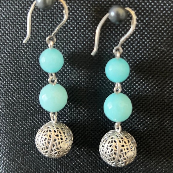 Jewelry - Silver and Turquoise Dangle Earrings